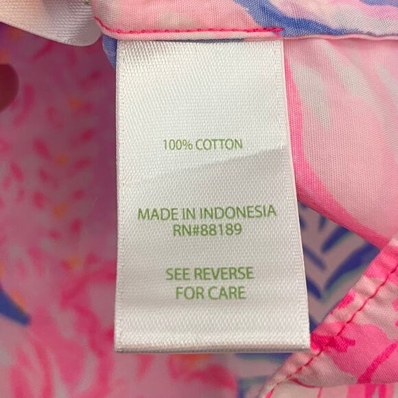 Lilly Pulitzer XXS Zeldie One Shoulder Ruffle Top Pink Isle Snappy Turtle - Picture 5 of 7